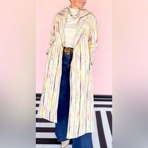Hers & Mine Women’s COLOR STRIPE BUTTON DOWN COAT